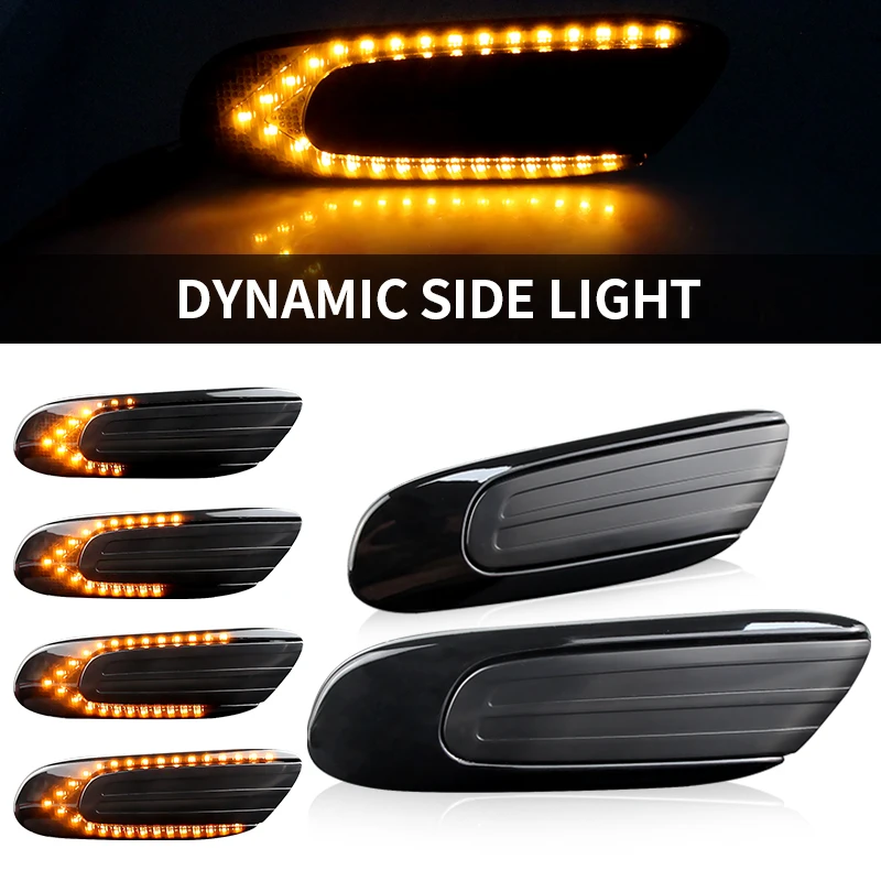 

2×for BMW Mini Cooper F55 F56 F57 2014-2017 Car LED Dynamic Side Marker Lamp Turn Signal Light Blinker Indicator Amber Canbus