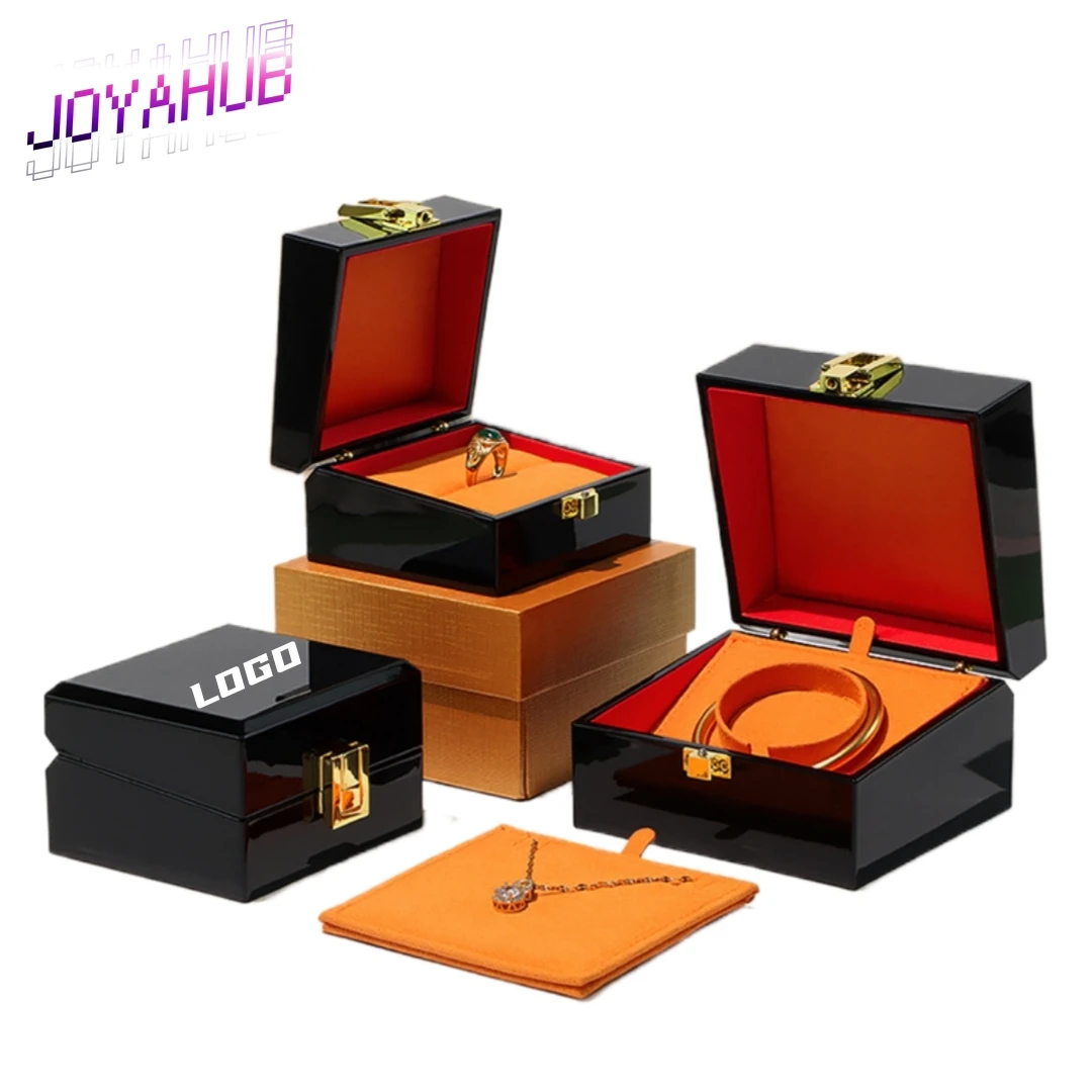 

Изысканная шкатулка для драгоценностей с индивидуальным логотипом, окрашенная деревянная высококачественная шкатулка для драгоценностей с откидной крышкой для кулона, ожерелья, кольца, браслета, подарка OEM