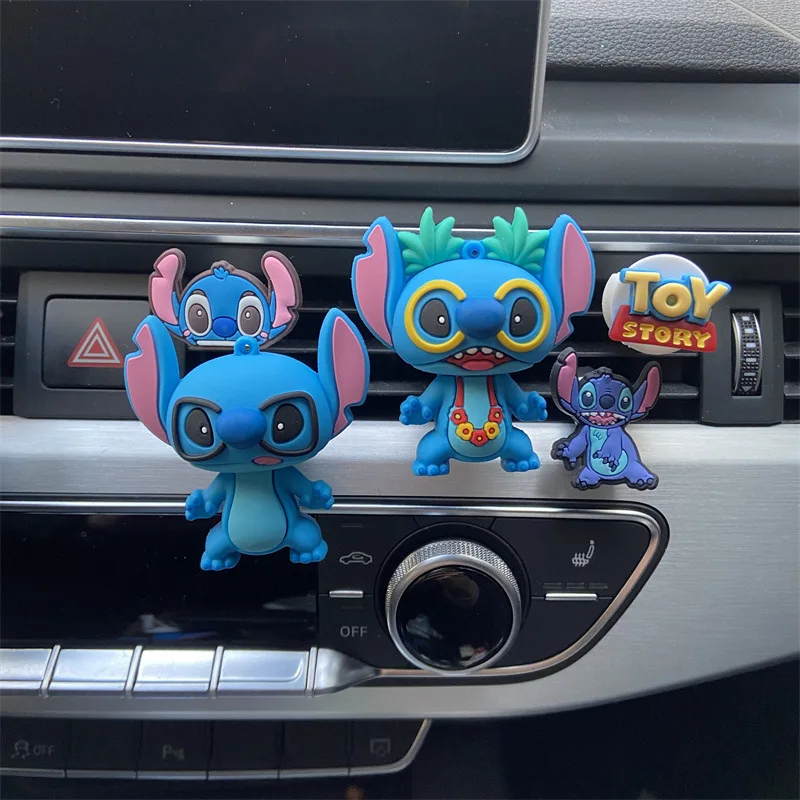 New Disney Stitch Interior Decoration Doll Anime Figures Cartoon Kawaii Car Perfume Air Outlet Aromatherapy Toys Gilrs Boy Gifts