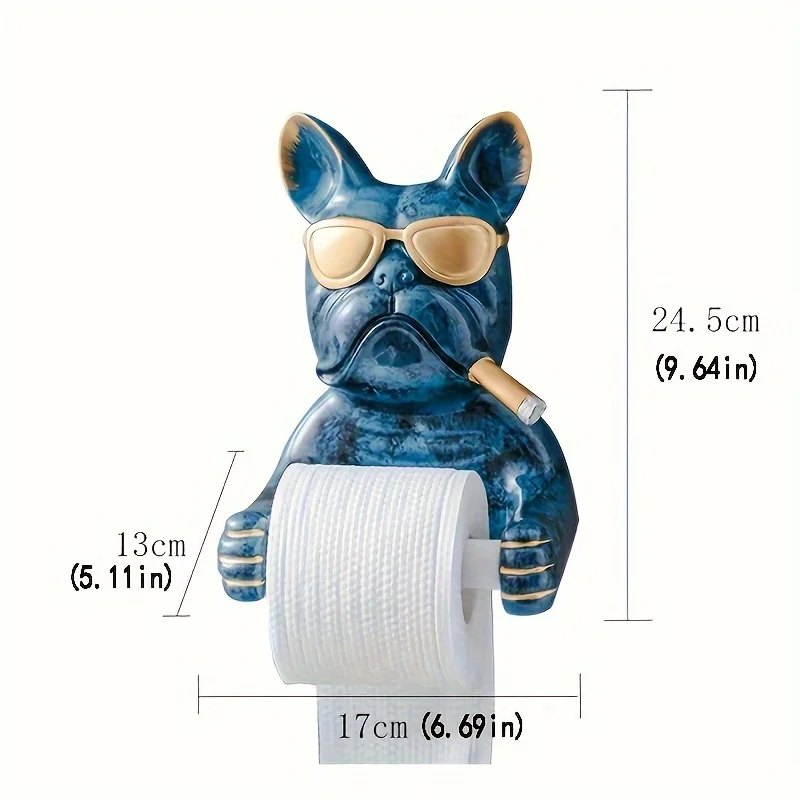 Home decoration 1Pc Adhesive Wall Mount Toilet Paper Holders Dogs Toilet Roll Holder Resin Roll Paper Holder Bathroom Home Apart