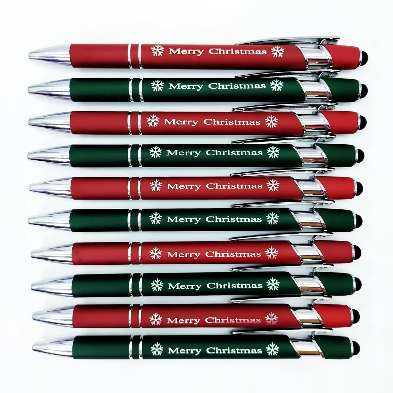 

10/20 pcs Christmas Classic Color Metal Rollerball Pens with Snowflake Pattern, Holiday Gift Rollerball Pens