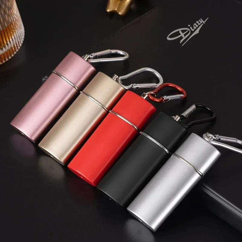 Portable Pocket Ashtray with Keychain Fireproof Metal Ashtray Metal Cigar Ash Storage Organizer Outdoor Smoking Ash Holder