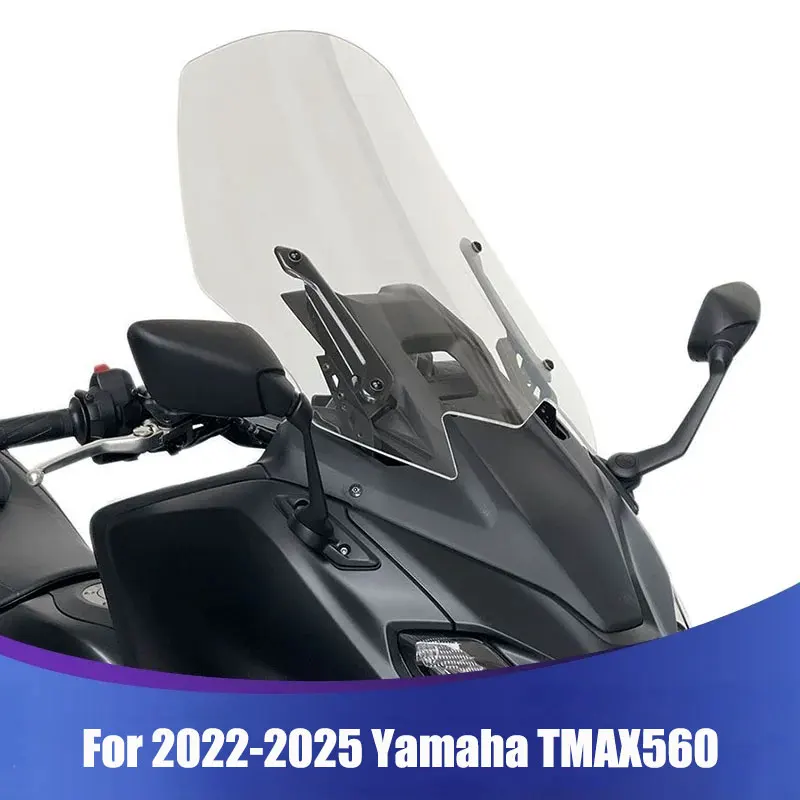 

For 2022-2025 Yamaha TMAX560 Windshield Heightened and widened windshield Modified Accessories Protective chest windshield