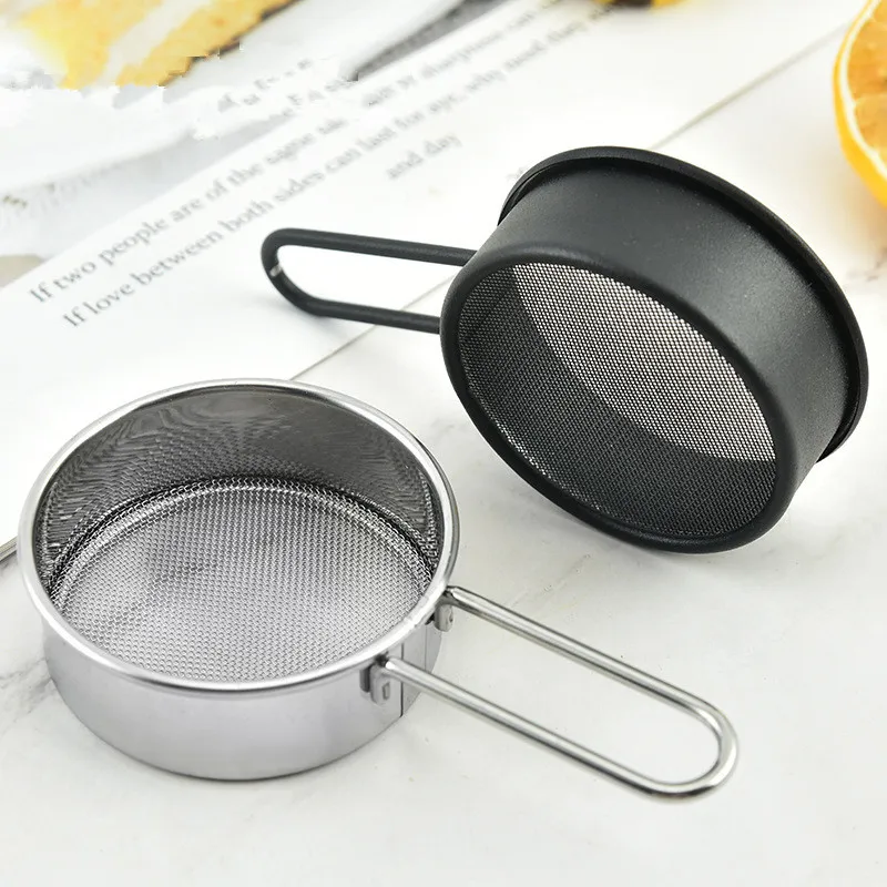 Stainless Steel 40 Mesh Flour Sieve Filter Handheld Mini Sugar Cocoa Matcha Powder Strainer Sifter Baking Kitchen Accessories