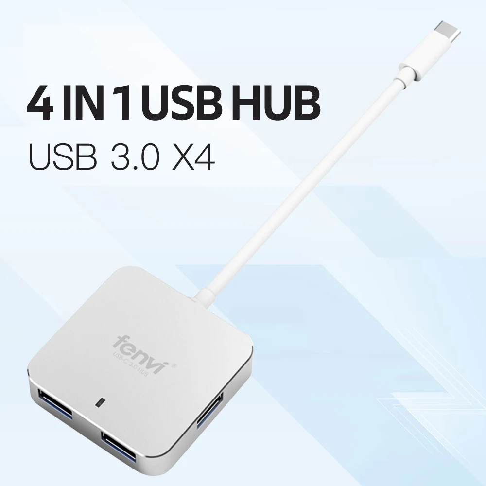 USB 3.0 Hub 4 Port Type-C to USB 3.0 Adapter Multi USB Splitter With 15cm Cable for Laptop PC Windows 7/10/11 With Mac Linux