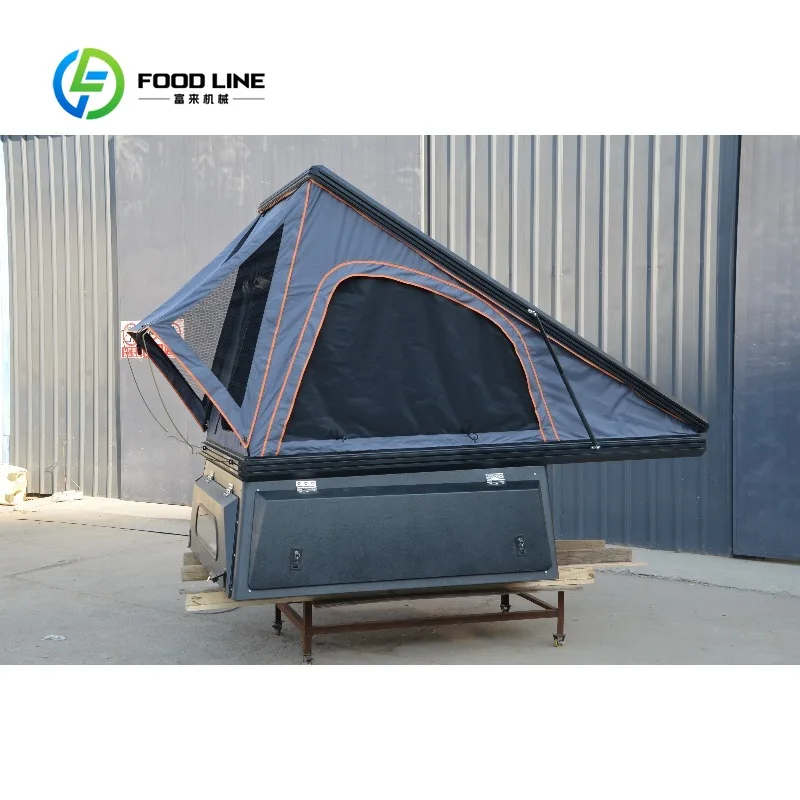 Customized aluminum pop‑up wedge truck camper slide‑on unit wind water resistant for pickup off‑road camping expedition setup