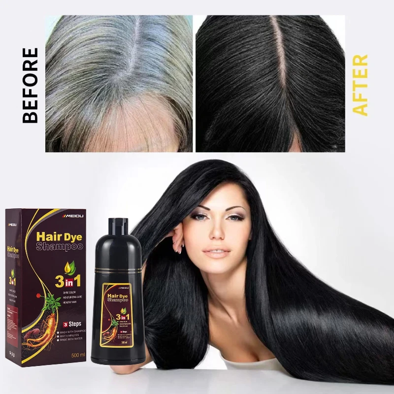 Seven Color Three In One Fast Hair Dye Shampoo Fast Hair Dye Natural Plant-based Hair Dye Long-lasting Hair Dye Shampoo