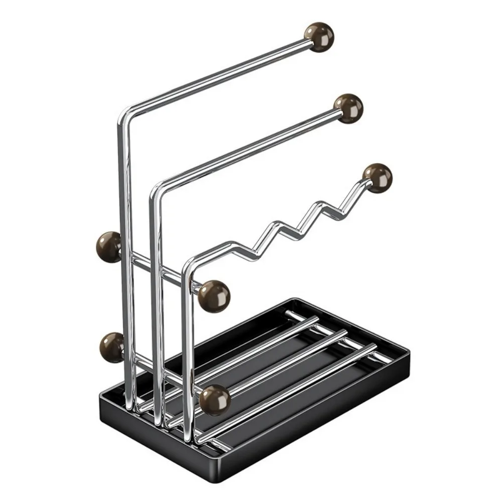 

Многофункциональная сушилка для кухонных полотенец из нержавеющей стали с поддоном для сбора воды, держатель для полотенец, подставка для хранения украшений, для домашнего использования