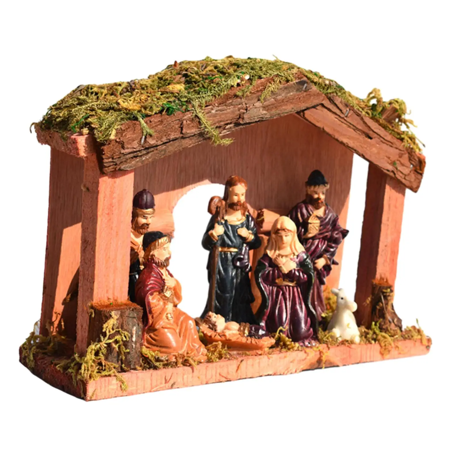 Christmas Nativity Jesus Christmas Figurines Resin Crafts, Statue, Table Ornament,Christmas Figurine Decor for Indoor Outdoor