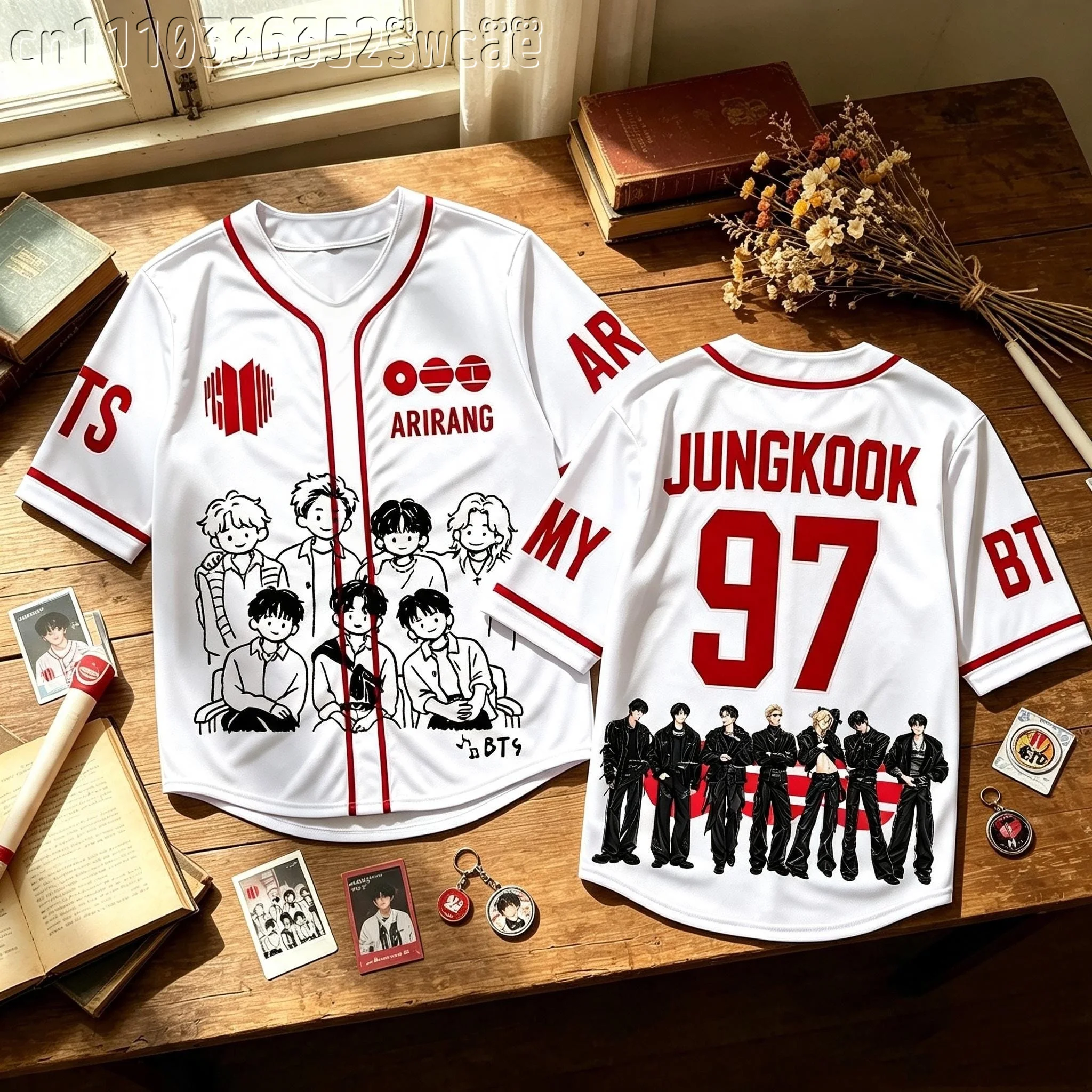 Street Fashion Name - Jersey Pendukung Penggemar Cetak Grup Kartun