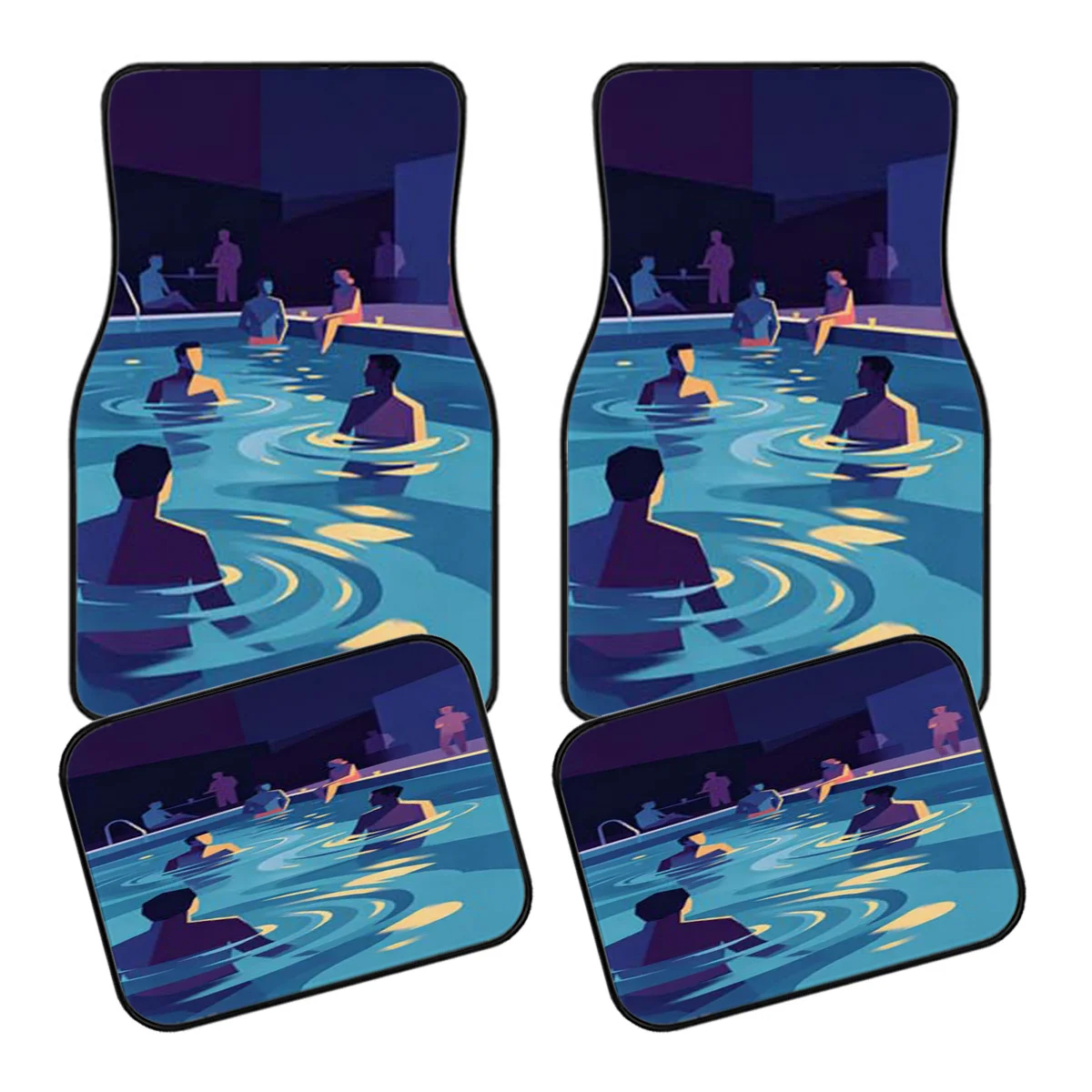 5pcs Car Floor Mat + Trunk Mat Set | Carpet Material | Fits Sedans/SUVs/Trucks | Thin & Easy To Install, Scratch-Resistant, Mach