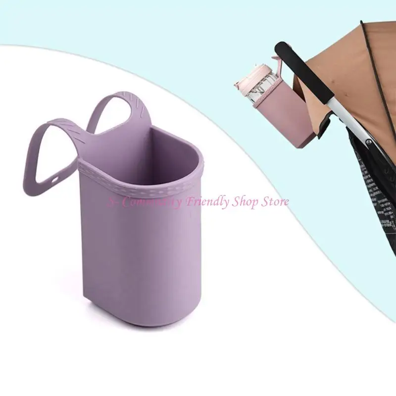 85AE Mehrzweck-Getränkeflaschenhalter aus Silikon, Becherhalterung, integrierte Entwässerungslöcher für Kinderwagen, Rollstühle – Detail 3