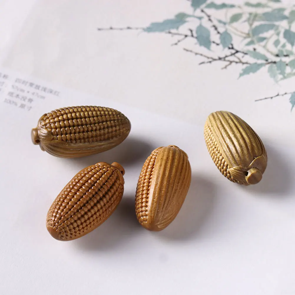 

2Pcs Wooden Corn Pendant Keychain Decoration Hanging Charm Multipurpose Bag Pendant Desktop Decor Key Holder Corn Figurine