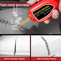 ABWP-Portable Mini Hot Staplers Plastic Welding Machine Car Bumper Repair Kit Handheld Kit Auto Dents Repair EU Plug Red Easy To