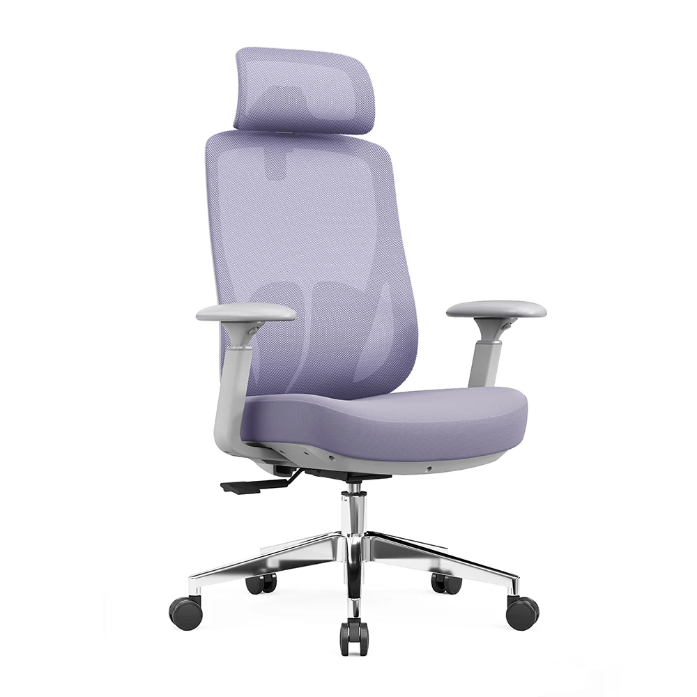 Ergonomisch kantoormeubilair Volledig gaasstof Bureaustoel met hoge rugleuning Verstelbare hoofdsteun Comfortabel luxe gevouwen