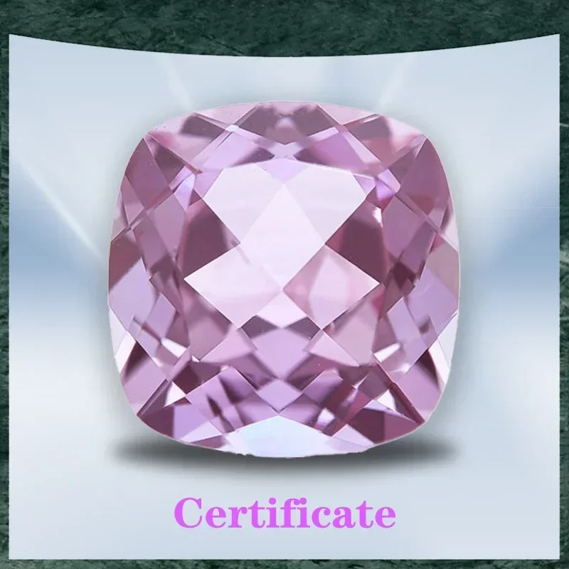 Lab Grown Square Cushion Shape Alexandrite Stone Purple Color Charms Selectable AGL Certificate for Diy Jewelry Making Materials