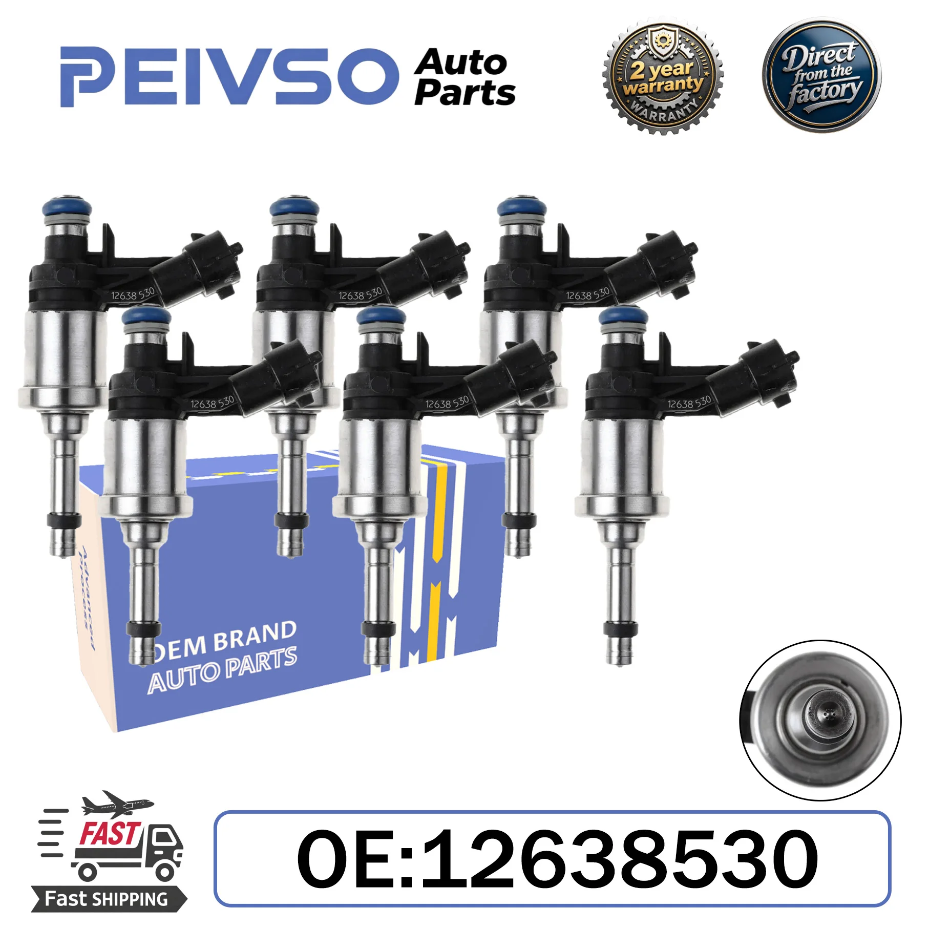 

PEIVSO High Quality 6pcs 12638530 0261500114 fuel injector for Buick Enclave 2009-2011 Lacrosse 2010-2011 3.6L V6