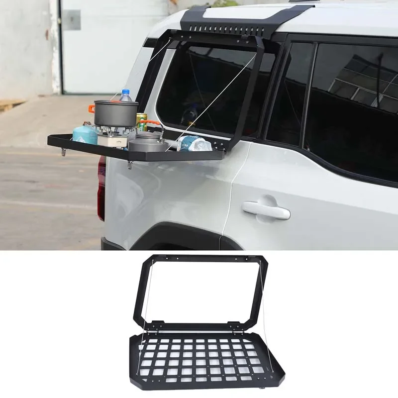 Aluminum Alloy Black For Toyota Land Cruiser Prado 250 LC250 2024+Car trunk foldable armor storage rack modification accessories