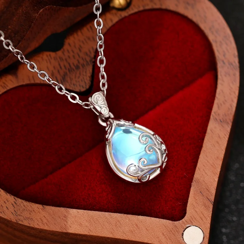 CAOSHI Creative Water Drop Imitation Opal Stone Women Necklace Newly Designed Wedding Anniversary Party Fashion Luxury Jewelry