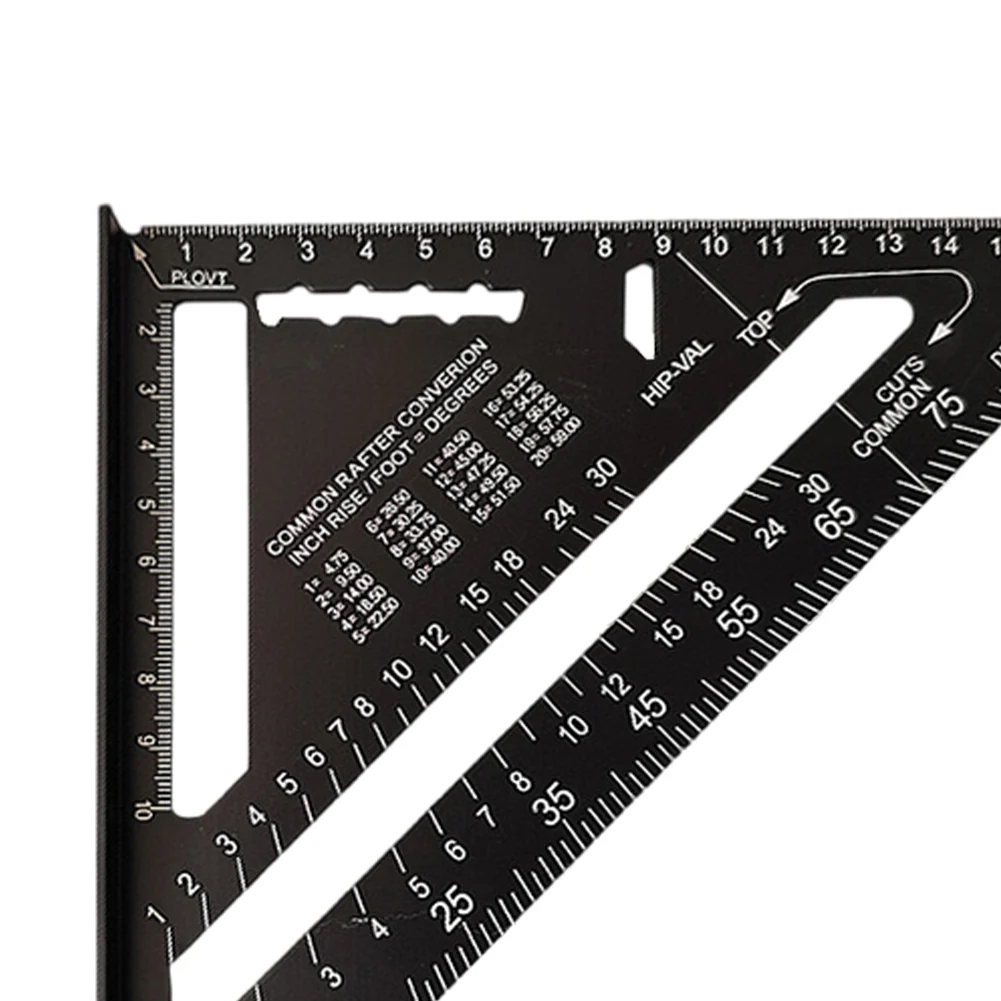7 Inch Triangle Ruler Aluminum Alloy Measuring Square Ruler High Precision Metric Imperial Angle Ruler Wood Working Tools