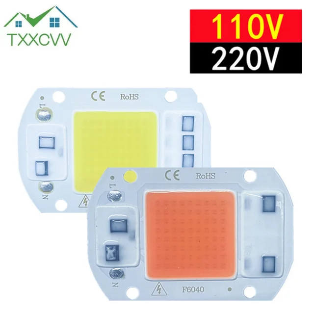 LED Grow COB Chip Phyto Lamp Full Spectrum 110V/220V 20W 30W 50W Smart ICFor Indoor Plant Grow LightingOutdoor Chip Lam