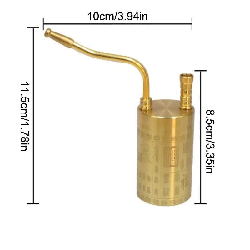 

【HM】Bronze Water Pipe With Four Functions - Straight Tube Type Filter Water Pipe For Coarse, Medium, Fine, And Tobacco Strands
