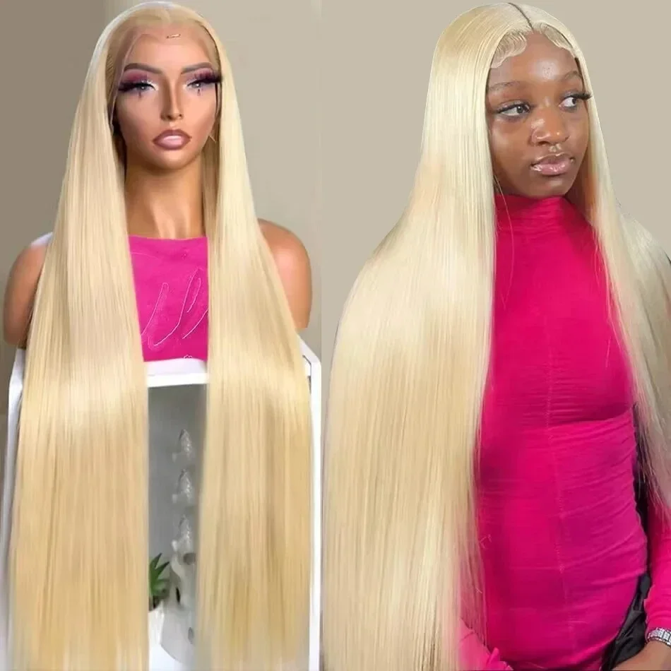 Honey Blonde Lace Front Wig, 613 Human Hair, Colored Hair, 100% Straight, 13x6, 40 in