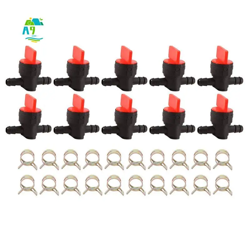 A09E-10PCS 494768 698183 Клапан отключения подачи топлива с зажимом для топливной магистрали 1/4 дюйма Briggs & Stratton Murray Toro для газонокосилок и тракторов