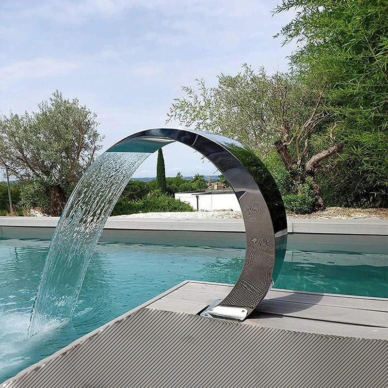 Imagem -01 - Cachoeira de para Jardim Piscina Fonte de Água Natação Feature Hardware Faucet Decorativo Lagoa 60x30cm Aço Inoxidável cachoeira de para jardim piscina fonte de agua natacao feature hardware faucet decorativo lagoa 60x30cm aco inoxidavel 01