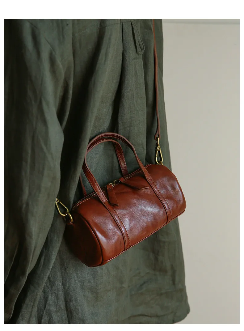 PNDME modische, lässige, handgefertigte Damenhandtasche aus erster Schicht Leder, schlichte, Vintage-Optik, echtes Leder, niedliche Mini-Umhängetasche für Damen – Detail 15