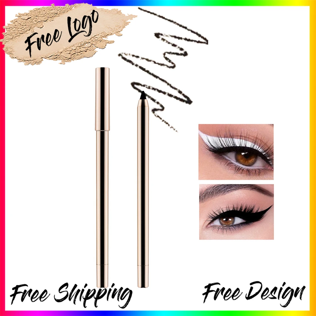 Vegan Retractable Eyeliner Gel Pencil Private Label Makeup Waterproof Smudge Proof Long Lasting Creamy Eye Bag Pen Custom Logo
