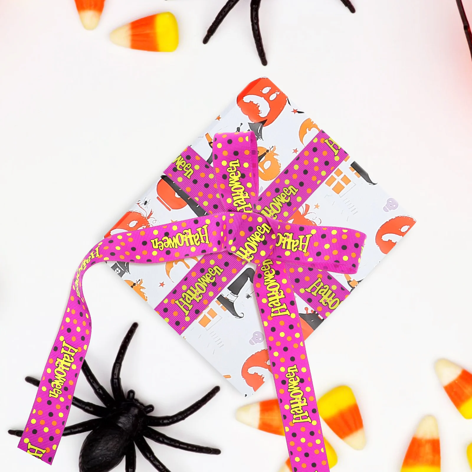 

Halloween Decorative Ribbon Premium Polyester Gift Wrapping Ribbons Bow Tie Wedding Party Supplies DIY Craft