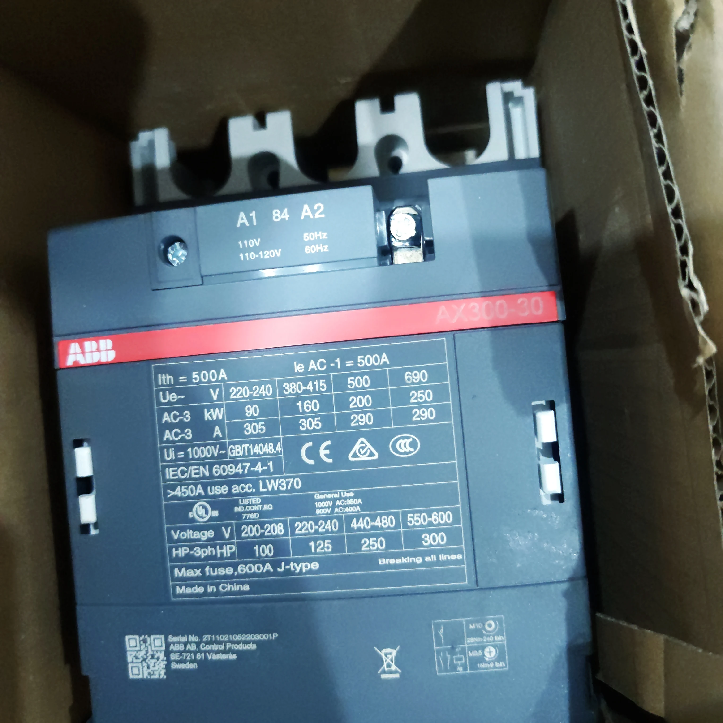 ABB 1SFL587074R8411 AX300-30-11-84 110-120VAC