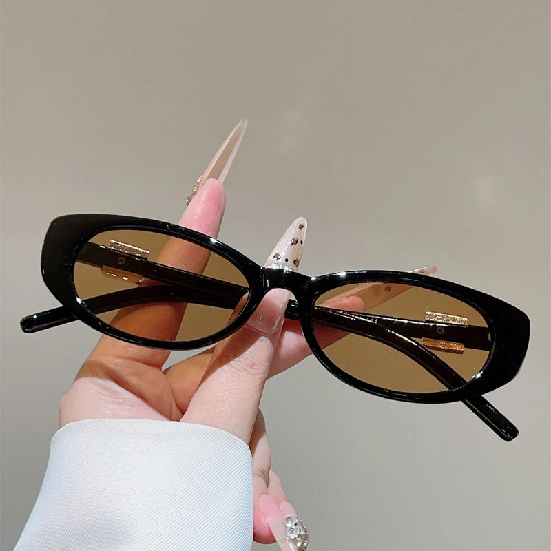KAMMPT Ovale Sonnenbrille für Damen, Modisch Vintage Koreanischer Stil, Einfarbige Schattierungen, 2026 Trendiges Markendesign, Lässige Sonnenbrille