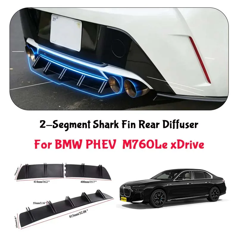 For BMW PHEV  M760Le xDrive Shark Fin Rear Diffuser Split Chassis Spoiler Auto Aerodynamic Parts Aerodynamic Modification