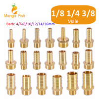 Brass Pipe Fitting 6/8/10/12/14/16mm Hose Barb Tail 1/8\