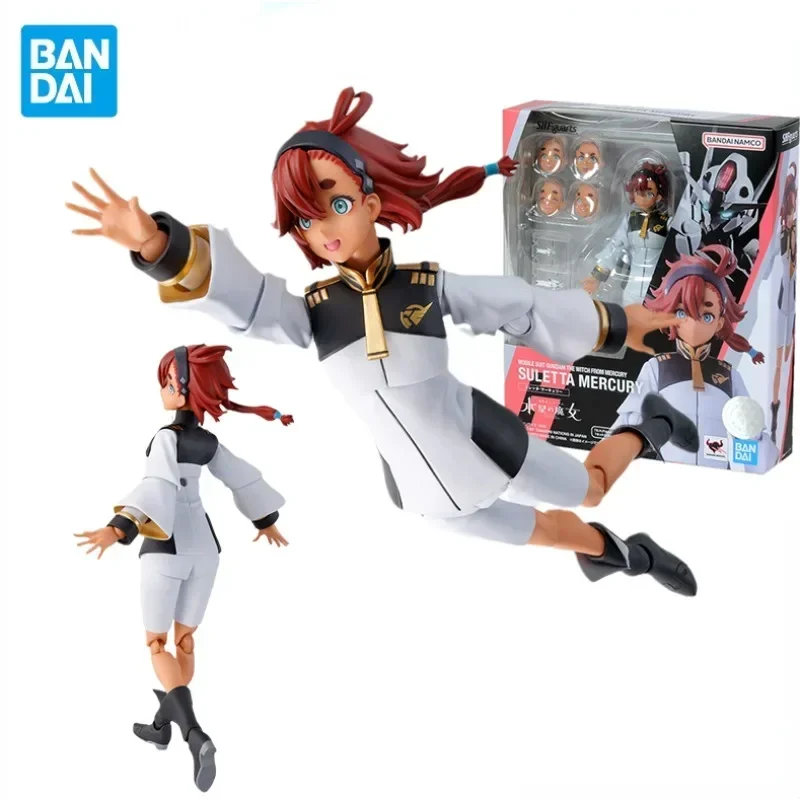 

In Stock Bandai Original GUNDAM SHFiguarts SULETTA MERCURY Anime Action Figure Model Toys Collectible Ornaments Hoilday Gifts
