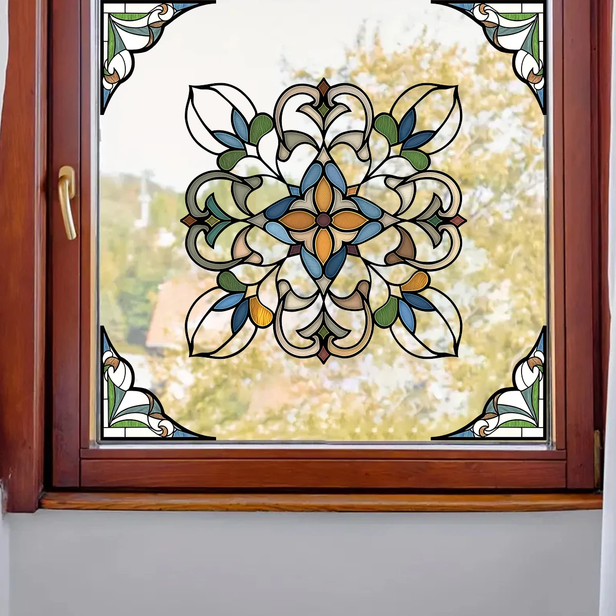 1pcs PVC Double Sided Visibility Windows Stickers Decoration for Living Room Decor Moroccan Style Geometric Glass Decals - Image 2