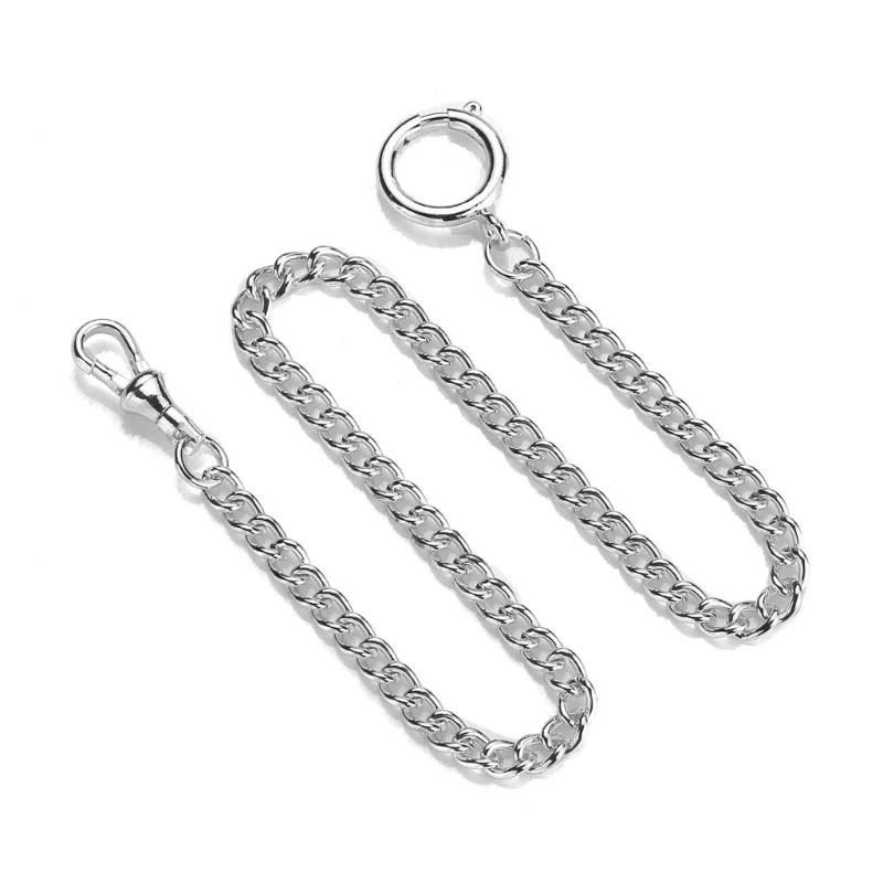 652F Vintage Pocket Watch Double Albert Chain T-Bar Watch Chain Link Vintage Replacement Chain Women Men Fashion Accessories