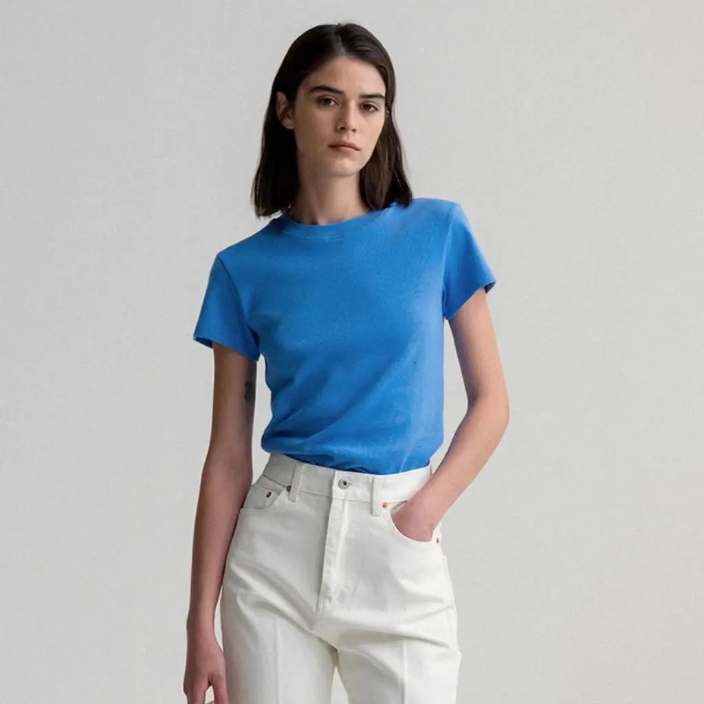 

N*Thing Writt*N Women's Short-Sleeved round Neck T-Shirt Slim Fit Pure Color Casual Style for Summer