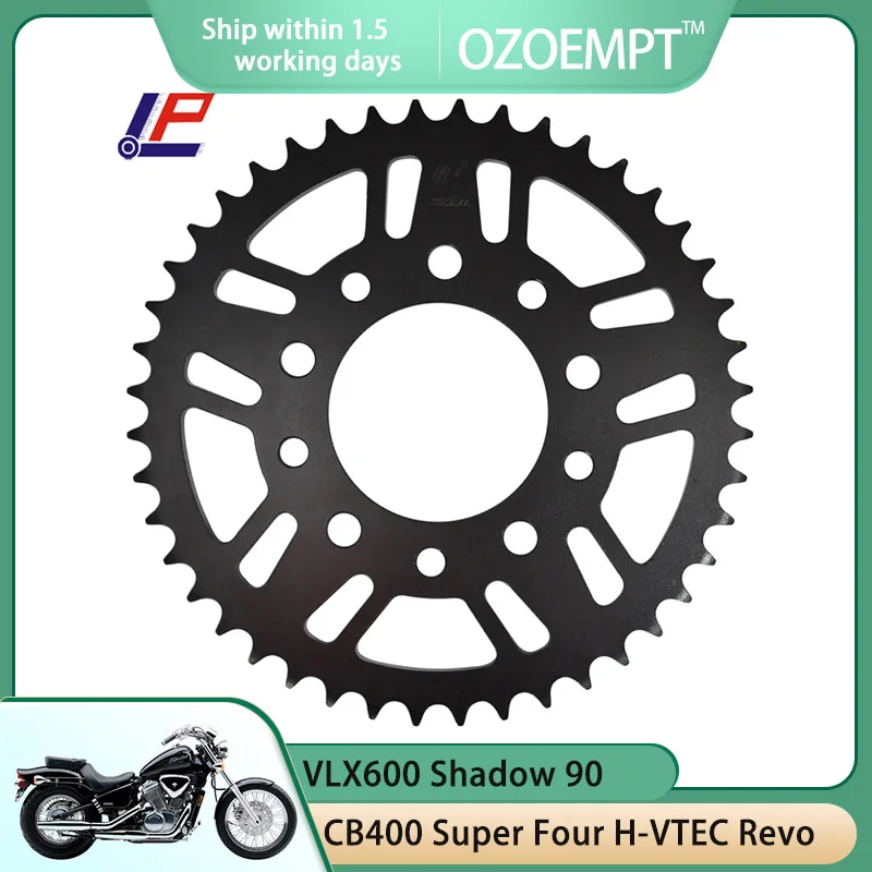 

OZOEMPT 525-44T Motorcycle Rear Sprocket Apply to CB400 Super Four H-VTEC,Revo,III VRX400 T Roadster VLX600 Shadow