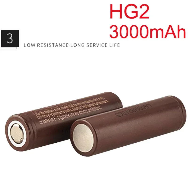 100% New Original HG2 18650 3000mAh Battery 3.7V Discharge 20A Dedicated for Power Rechargeable