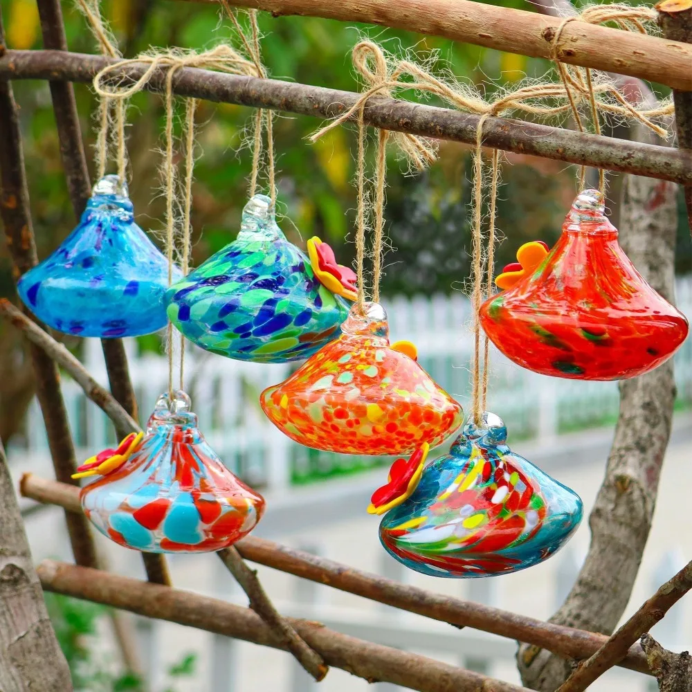 Comedero creativo de colibrí en forma de gota, bola de cristal colgante para pájaros, alimentador automático, práctico contenedor de agua para jardín y patio