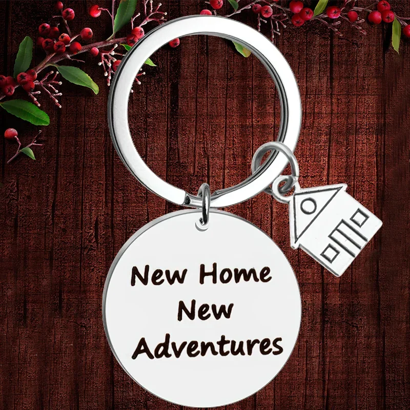 

Charm Housewarming Gifts Keychain Pendant House Warming Presents Key Chain Keyring New Home New Adventures