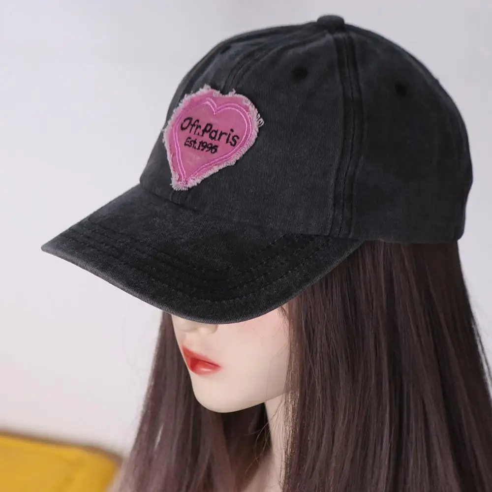 

Adjustable Simple Outdoor Travel For Women Pink Love Heart Korean Style Heart Baseball Cap Snapback Hat Sun Cap Visors Cap