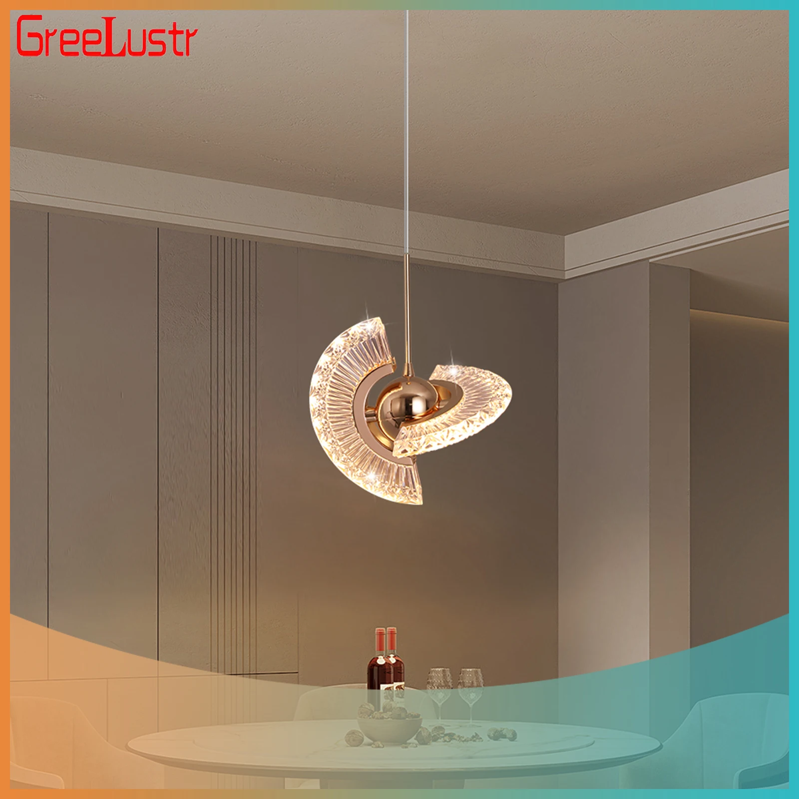 

Modern Pendant Light Led Acrylic Chandelier Kitchen Island Hanging Ceiling Lamp Living Bedroom Retro Luxury Plafon Home Decor