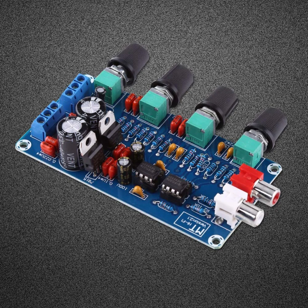 OP-AMP NE5532 Preamplifier HiFi Dual Channel Tone Control Board Treble Mediant Bass Volume Control Amplifier Module PCB Module