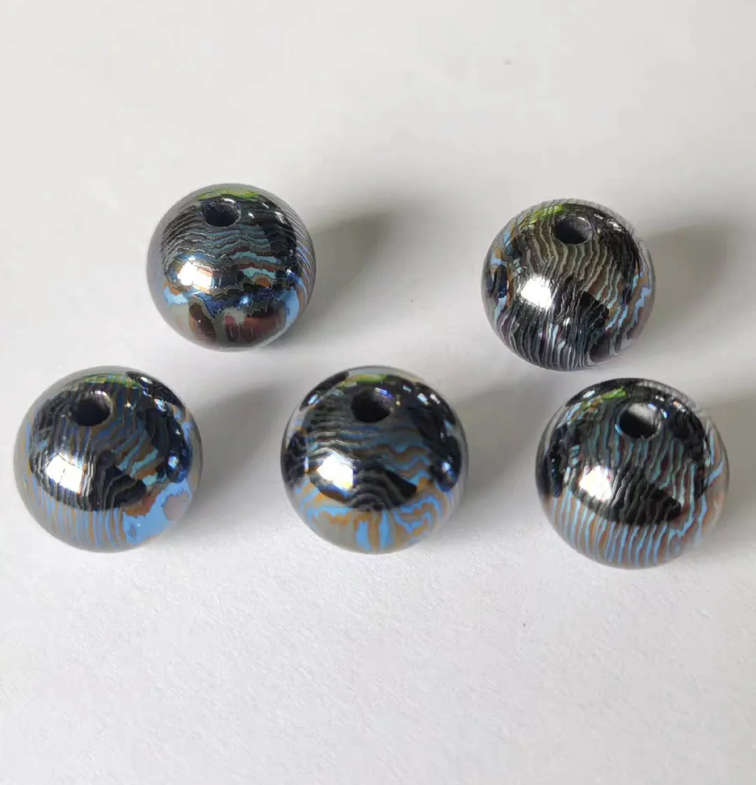 1 Piece 3 Color Zircon Damacus Ball Bead  for Bracelet  16mm