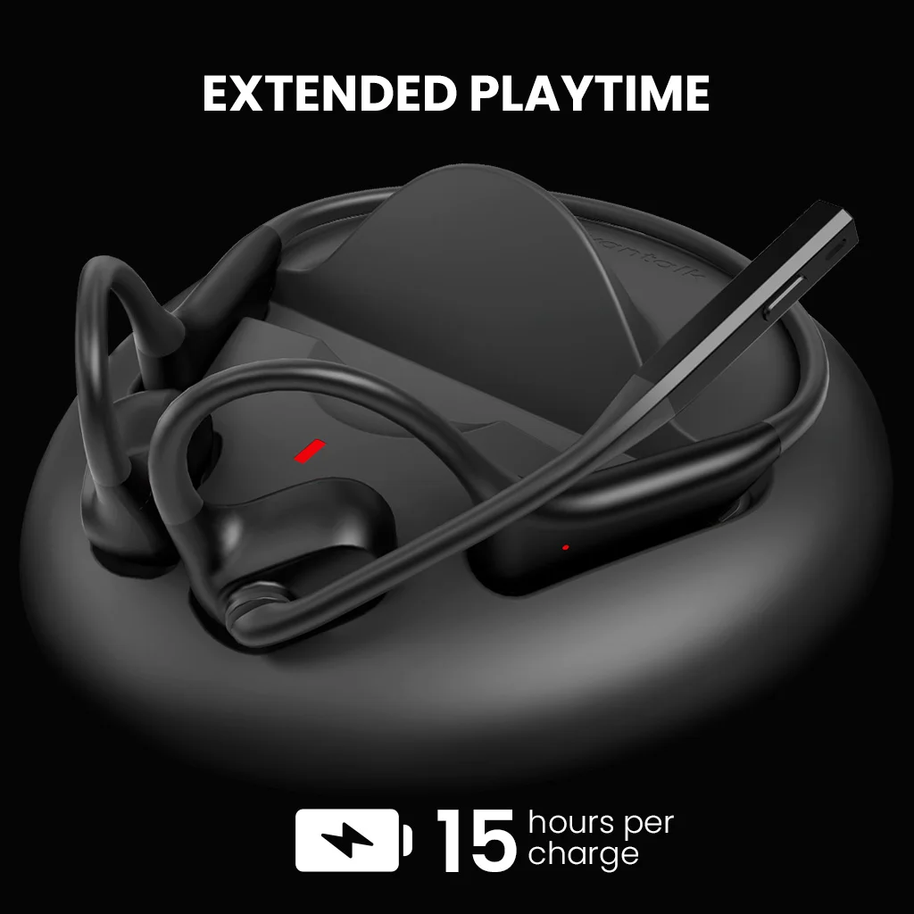 Lingo N21 - سماعة رأس لاسلكية مفتوحة الأذن مع ميكروفون ومرشح للضوضاء وقاعدة شحن، سماعات بلوتوث 5.3 للكمبيوتر الشخصي