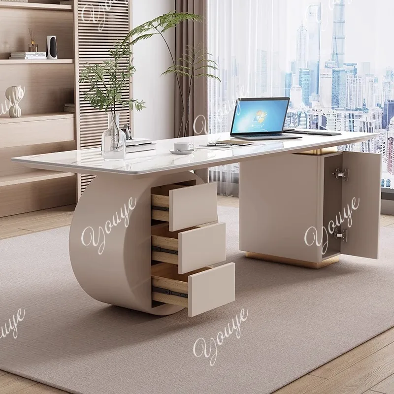 이탈리아 라이트 럭셔리 록 슬랩 책상 디자이너 홈 모던 컴퓨터 책상 뷰티 살롱 상담 책상